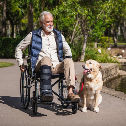 XL-Wide Quick-Folding Wheelchair, 0.61m Rear Tyres, 136kg Capacity, Dark Grey