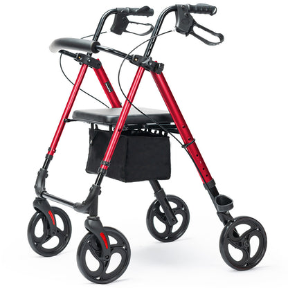 Lightweight Rollator Walker with Seat & Storage, 0.23m Frame, 136kg Capacity