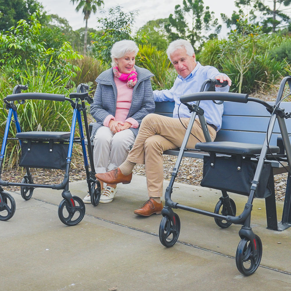 Lightweight Aluminium Rollator Walker with Seat and Storage, 136kg Capacity