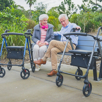Lightweight Aluminium Rollator Walker with Seat and Storage, 136kg Capacity