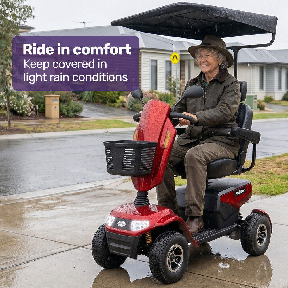Mobility Scooter & Power Wheelchair Shade Canopy Roof, 25mm Mount, 3 Height Settings, Black