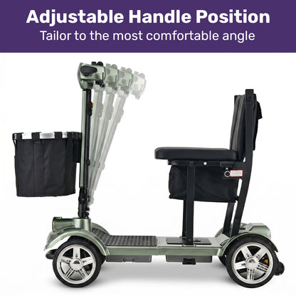 SmartPacer+ Ultra-Lightweight Mobility Scooter, Li-ion Battery, Foldable, Airline Approved, 120kg Capacity, Green