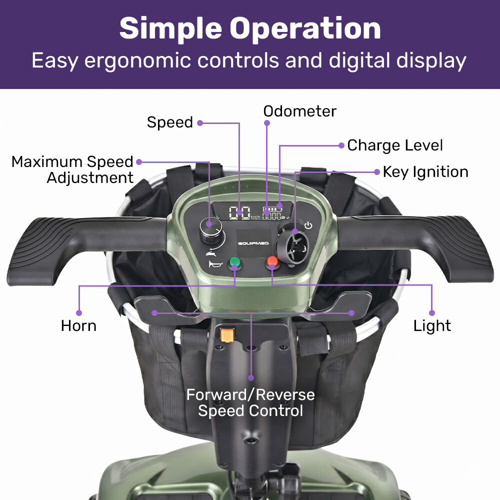 SmartPacer+ Ultra-Lightweight Mobility Scooter, Li-ion Battery, Foldable, Airline Approved, 120kg Capacity, Green
