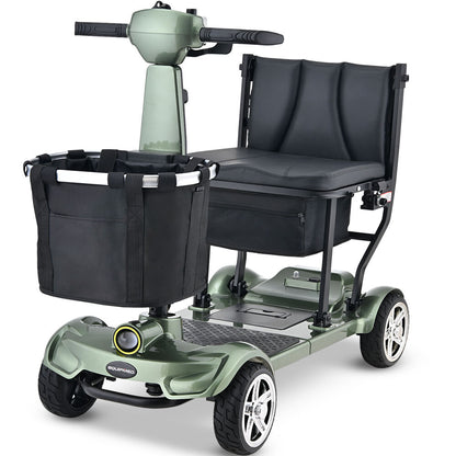 SmartPacer+ Ultra-Lightweight Mobility Scooter, Li-ion Battery, Foldable, Airline Approved, 120kg Capacity, Green