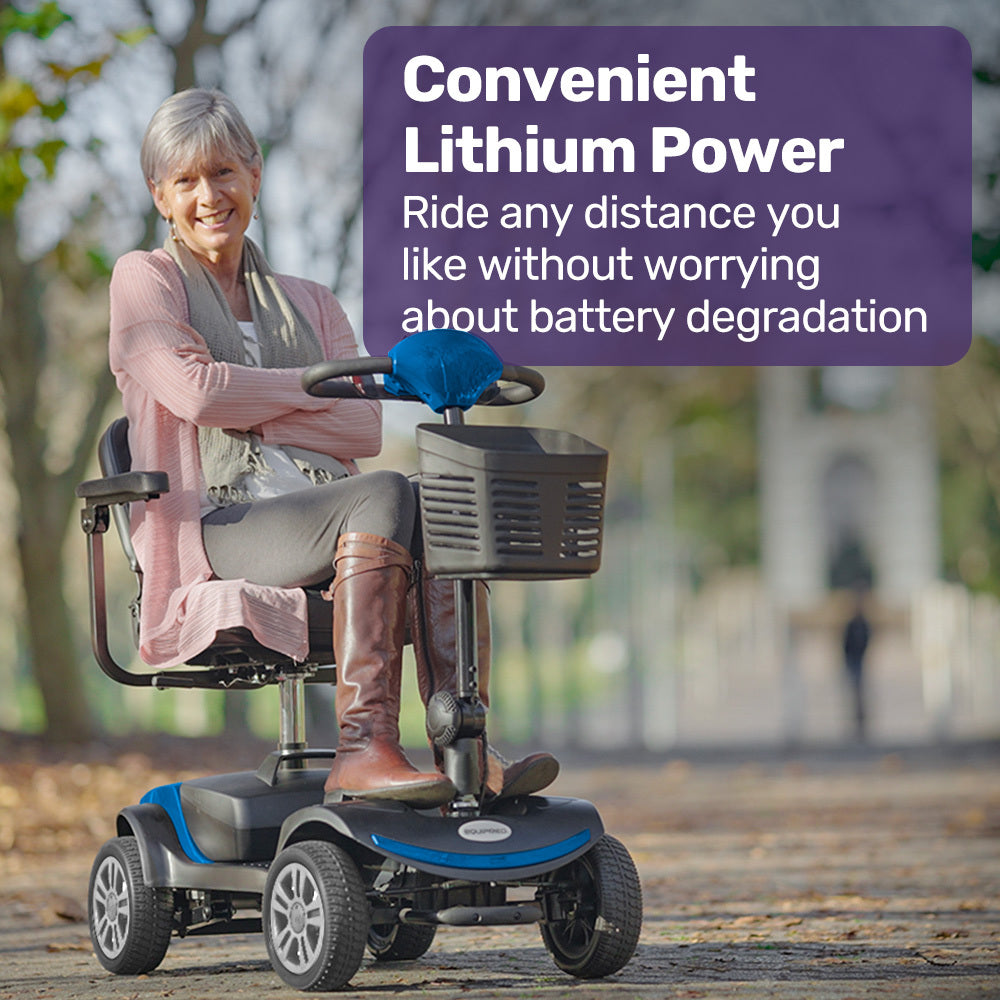 Mid-Sized 0.11m/s Lithium Mobility Scooter with Easy Charge & Flat-Free Tyres