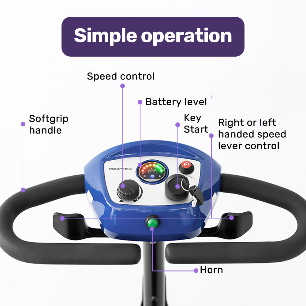 Mid-Sized 0.11m/s Lithium Mobility Scooter with Easy Charge & Flat-Free Tyres