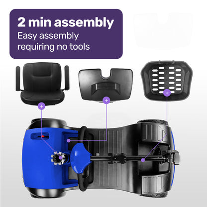 Mid-Sized 0.11m/s Lithium Mobility Scooter with Easy Charge & Flat-Free Tyres