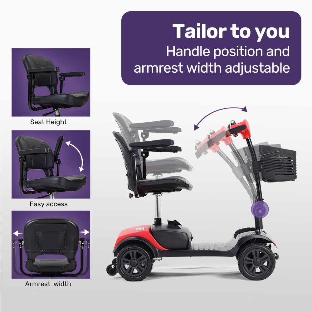 Mid-Sized Lithium Mobility Scooter with Adjustable Comfort & Safety Features