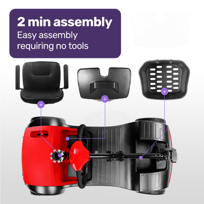 Mid-Sized Lithium Mobility Scooter with Adjustable Comfort & Safety Features
