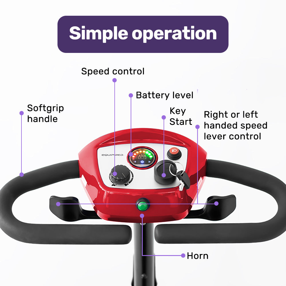 Mid-Sized Lithium Mobility Scooter with Adjustable Comfort & Safety Features