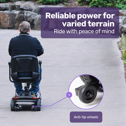 FreeLite+ Mid-Sized Electric Foldable Mobility Scooter, Lithium Battery, Long Range and Easy Charging, Blue