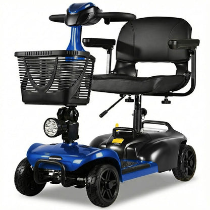 FreeLite+ Mid-Sized Electric Foldable Mobility Scooter, Lithium Battery, Long Range and Easy Charging, Blue