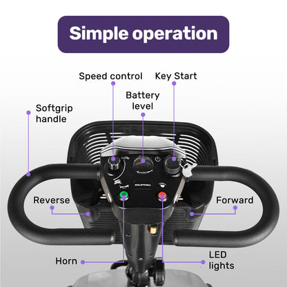 Compact Foldable Electric Mobility Scooter with 30km Range & 120kg Capacity