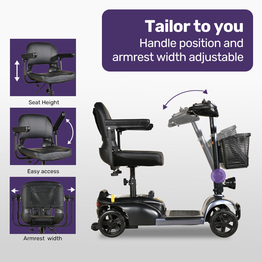 Compact Foldable Electric Mobility Scooter with 30km Range & 120kg Capacity
