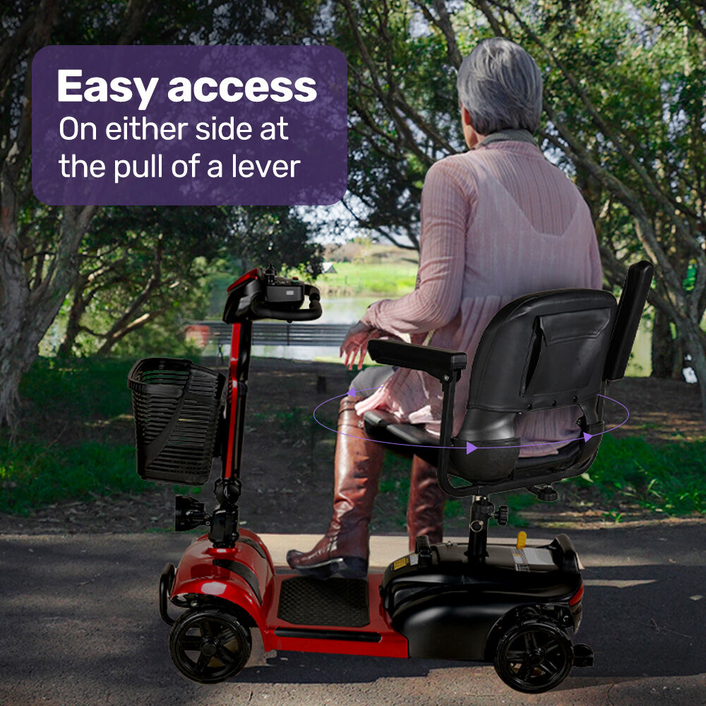 Mid-Sized Foldable Electric Mobility Scooter, 30km Range, Lithium Battery, Red