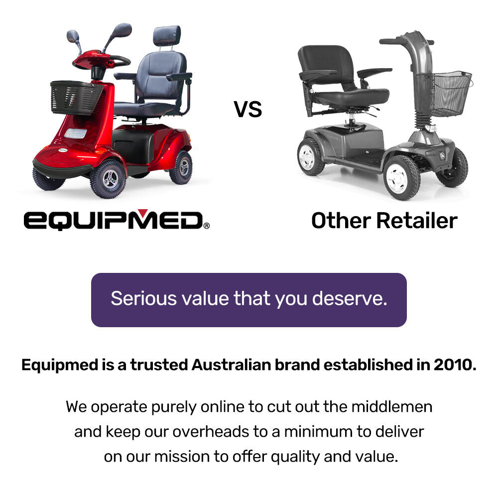 Extra Large Heavy Duty Mobility Scooter, 182kg Capacity, 40km Range - Red