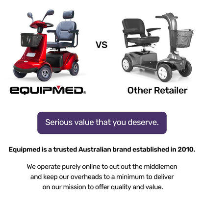Extra Large Heavy Duty Mobility Scooter, 182kg Capacity, 40km Range - Red