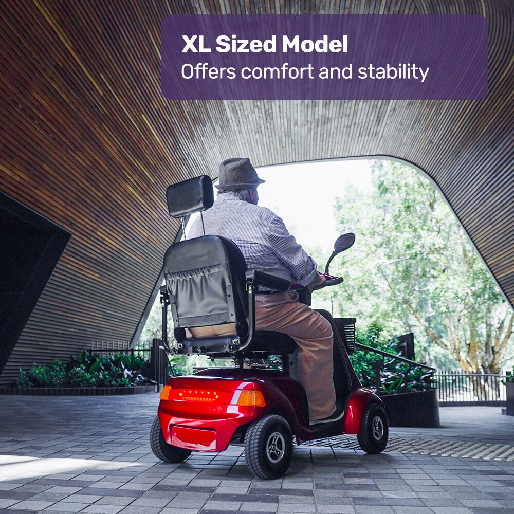 Extra Large Heavy Duty Mobility Scooter, 182kg Capacity, 40km Range - Red