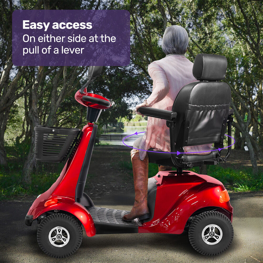 Extra Large Heavy Duty Mobility Scooter, 182kg Capacity, 40km Range - Red