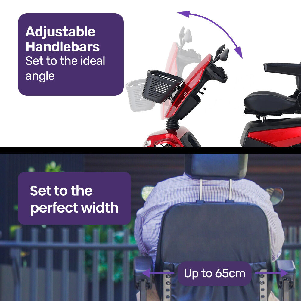 Ultra Large Heavy Duty Mobility Scooter, 200kg Capacity, 55km Range - Red