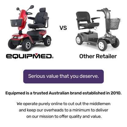Ultra Large Heavy Duty Mobility Scooter, 200kg Capacity, 55km Range - Red