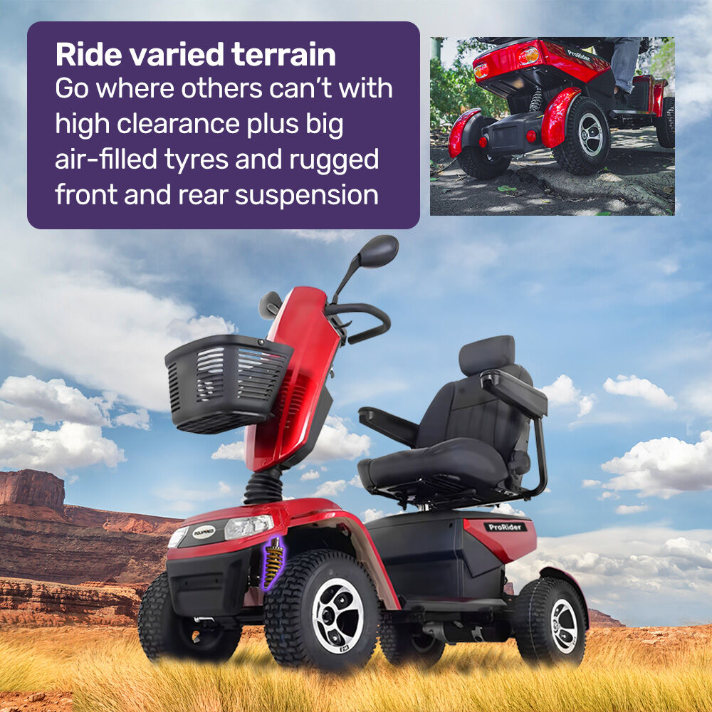Ultra Large Heavy Duty Mobility Scooter, 200kg Capacity, 55km Range - Red