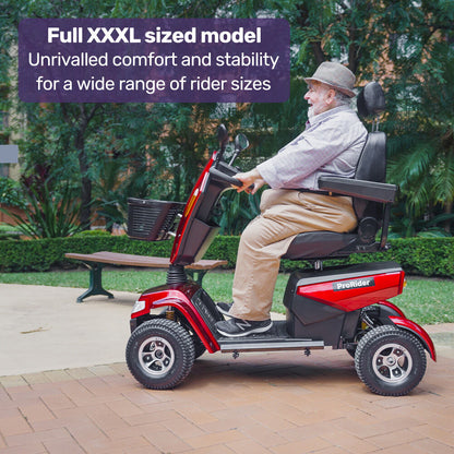 Ultra Large Heavy Duty Mobility Scooter, 200kg Capacity, 55km Range - Red