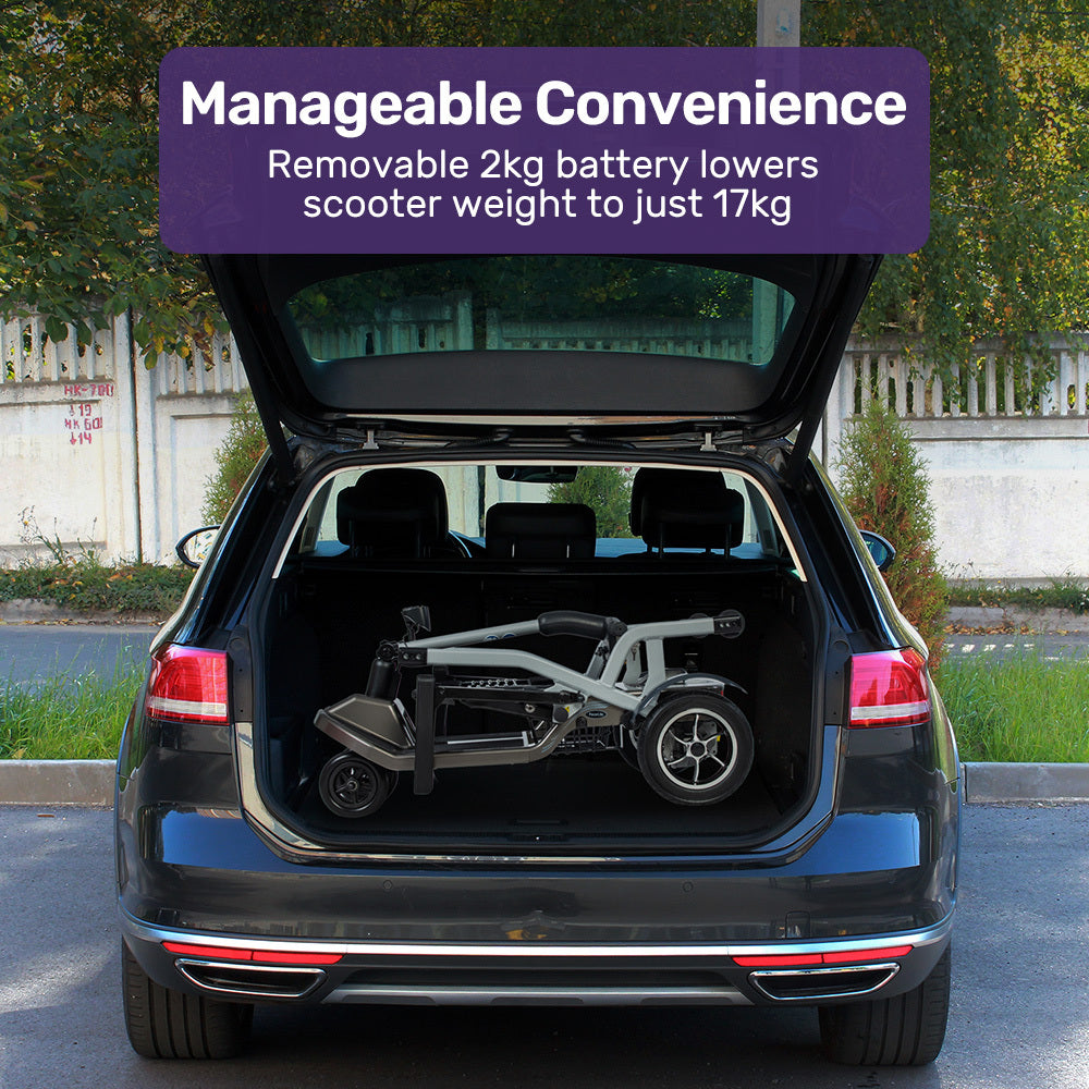 Ultra-Lightweight Folding Electric Mobility Scooter, 120kg Capacity, 19kg Portable