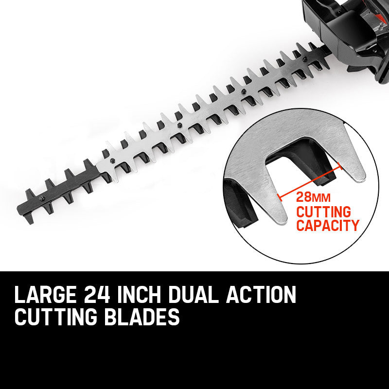 26cc Petrol Hedge Trimmer - 2-Stroke Clipper with 0.6m Precision Blade
