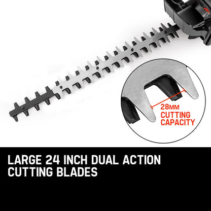 26cc Petrol Hedge Trimmer - 2-Stroke Clipper with 0.6m Precision Blade