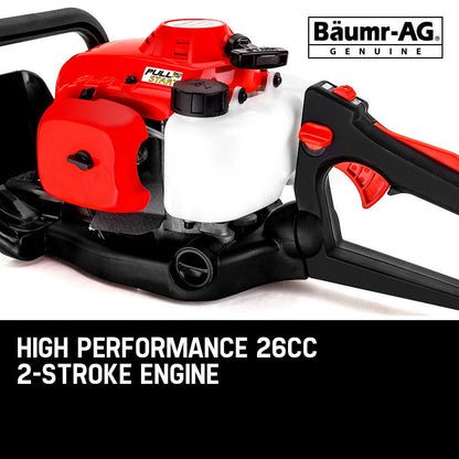 26cc Petrol Hedge Trimmer - 2-Stroke Clipper with 0.6m Precision Blade