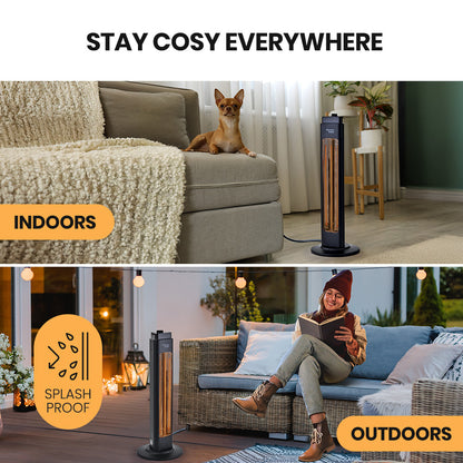 Portable Electric Heater, 1200W, Indoor/Outdoor, Oscillating, Safety Shut Off