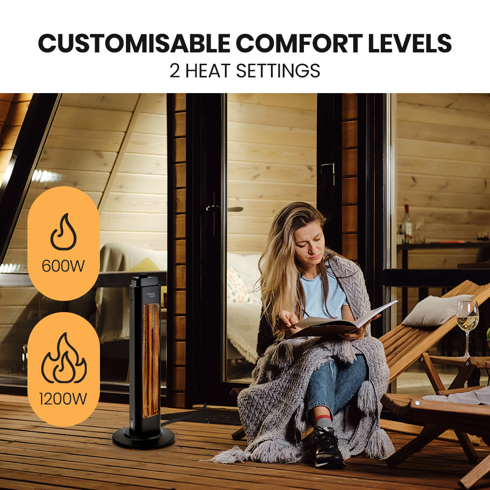 Portable Electric Heater, 1200W, Indoor/Outdoor, Oscillating, Safety Shut Off
