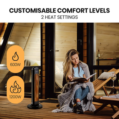 Portable Electric Heater, 1200W, Indoor/Outdoor, Oscillating, Safety Shut Off