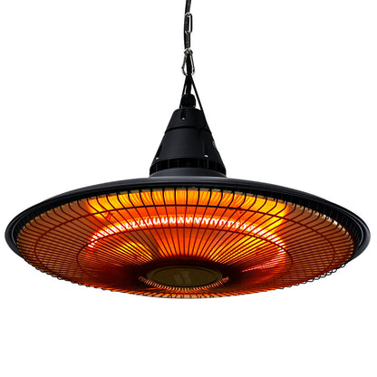 1500W Hanging Electric Patio Heater with Remote, Carbon Fiber Element, 1.5m