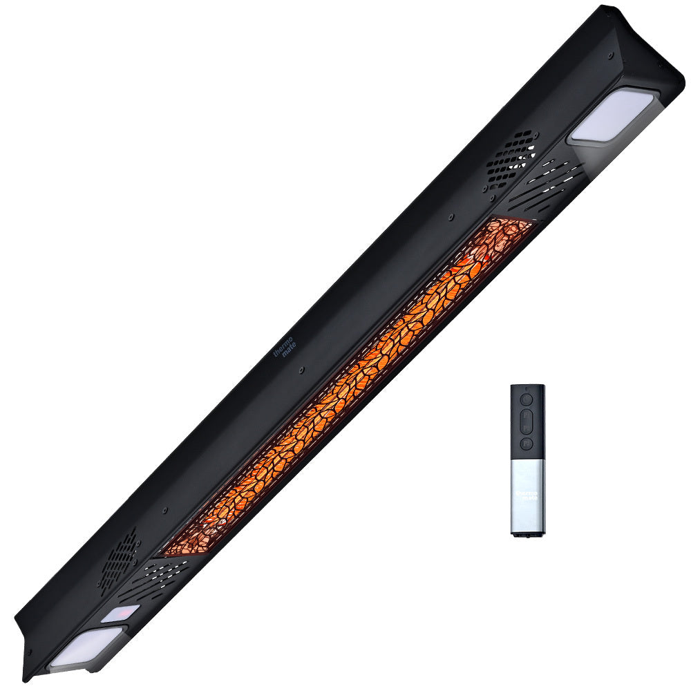 2000W Outdoor Electric Strip Heater with Remote, Timer, and LED Lights