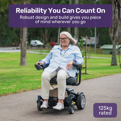 Heavy Duty Electric Wheelchair, 20km Range, Ultra-Comfortable Power Chair