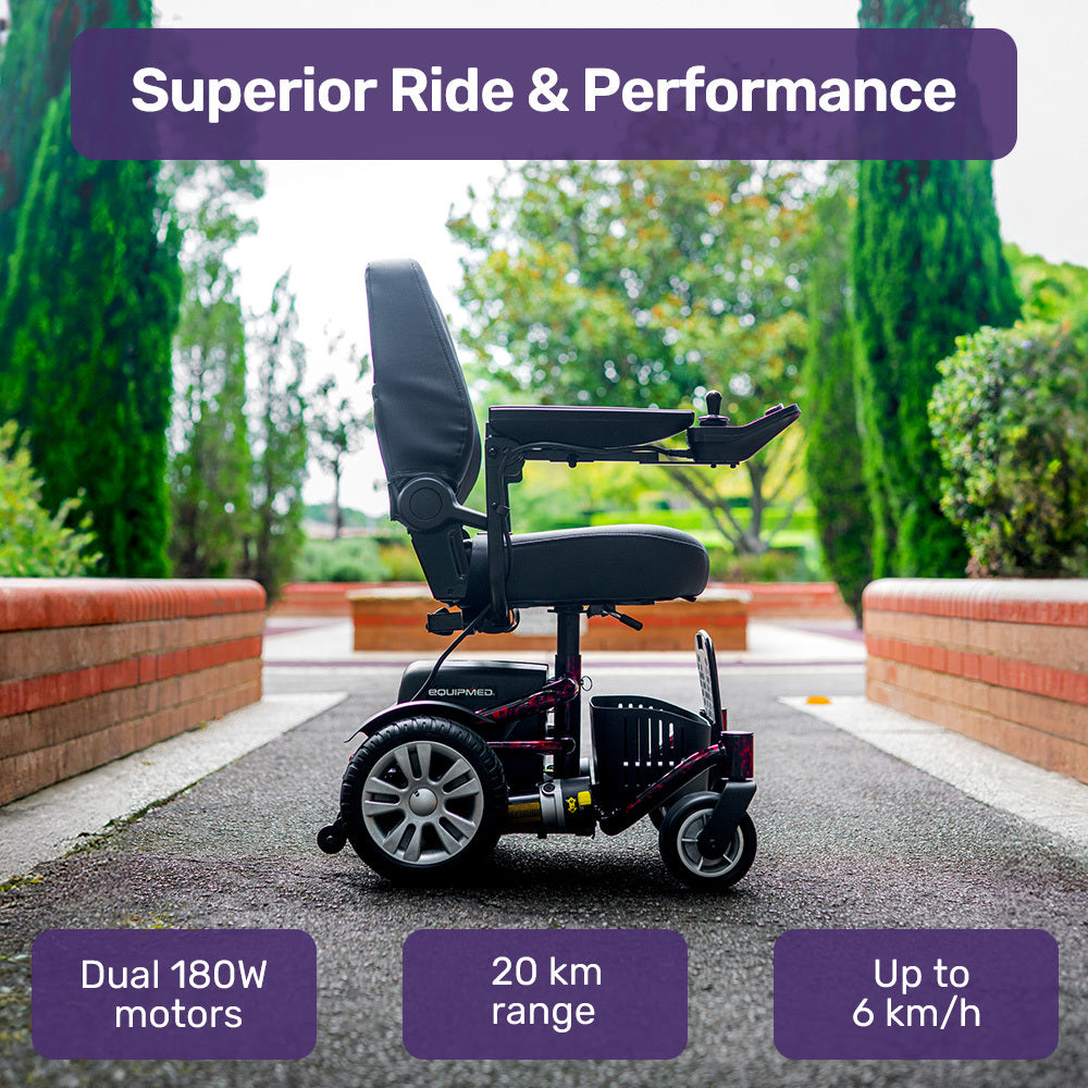 Heavy Duty Electric Wheelchair, 20km Range, Comfortable & Safe Mobility Solution