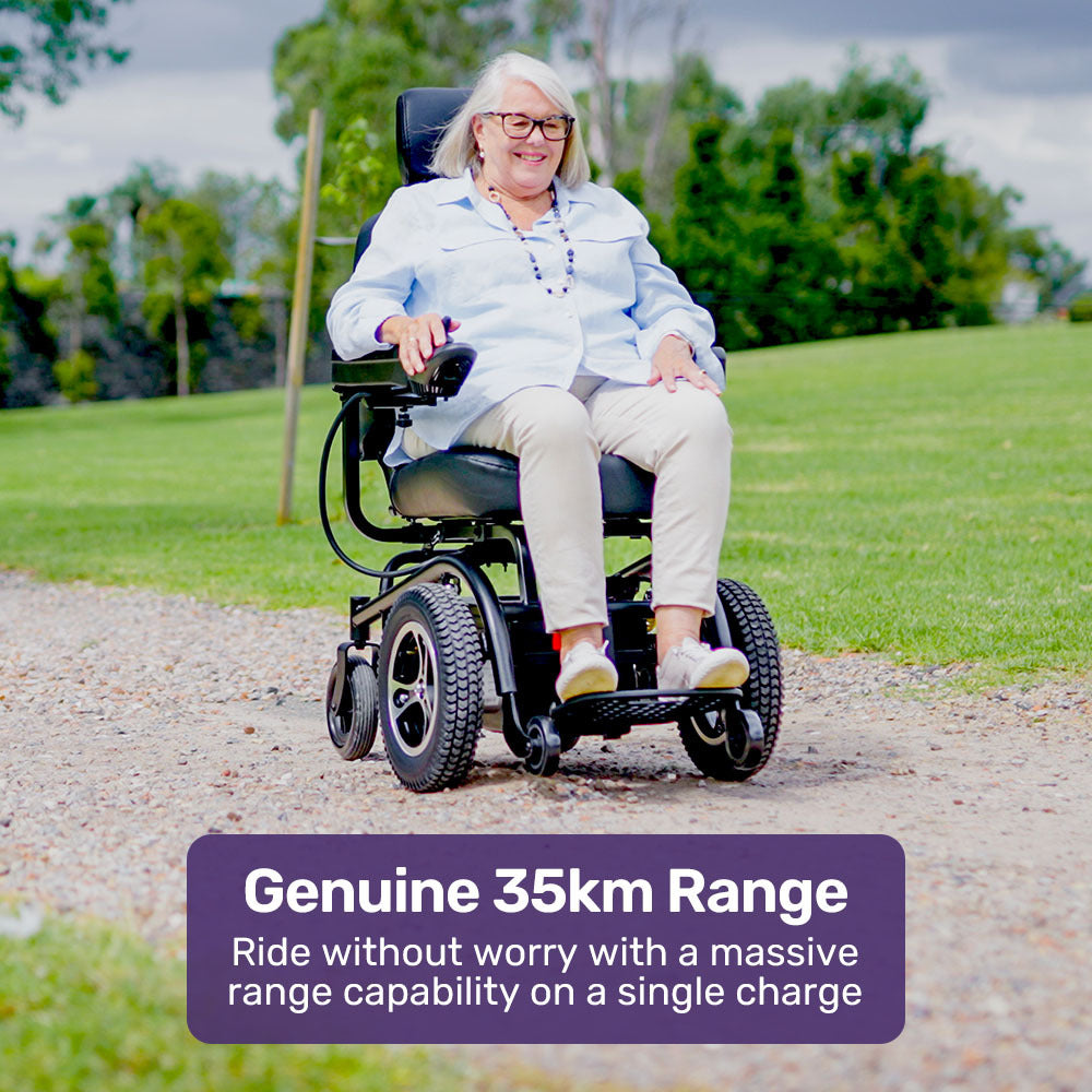 Electric Wheelchair with 35km Range, Comfort Seat, Front-Wheel Drive