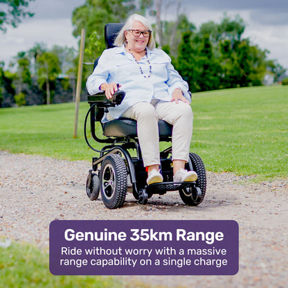 Electric Wheelchair with 35km Range, Comfort Seat, Front-Wheel Drive