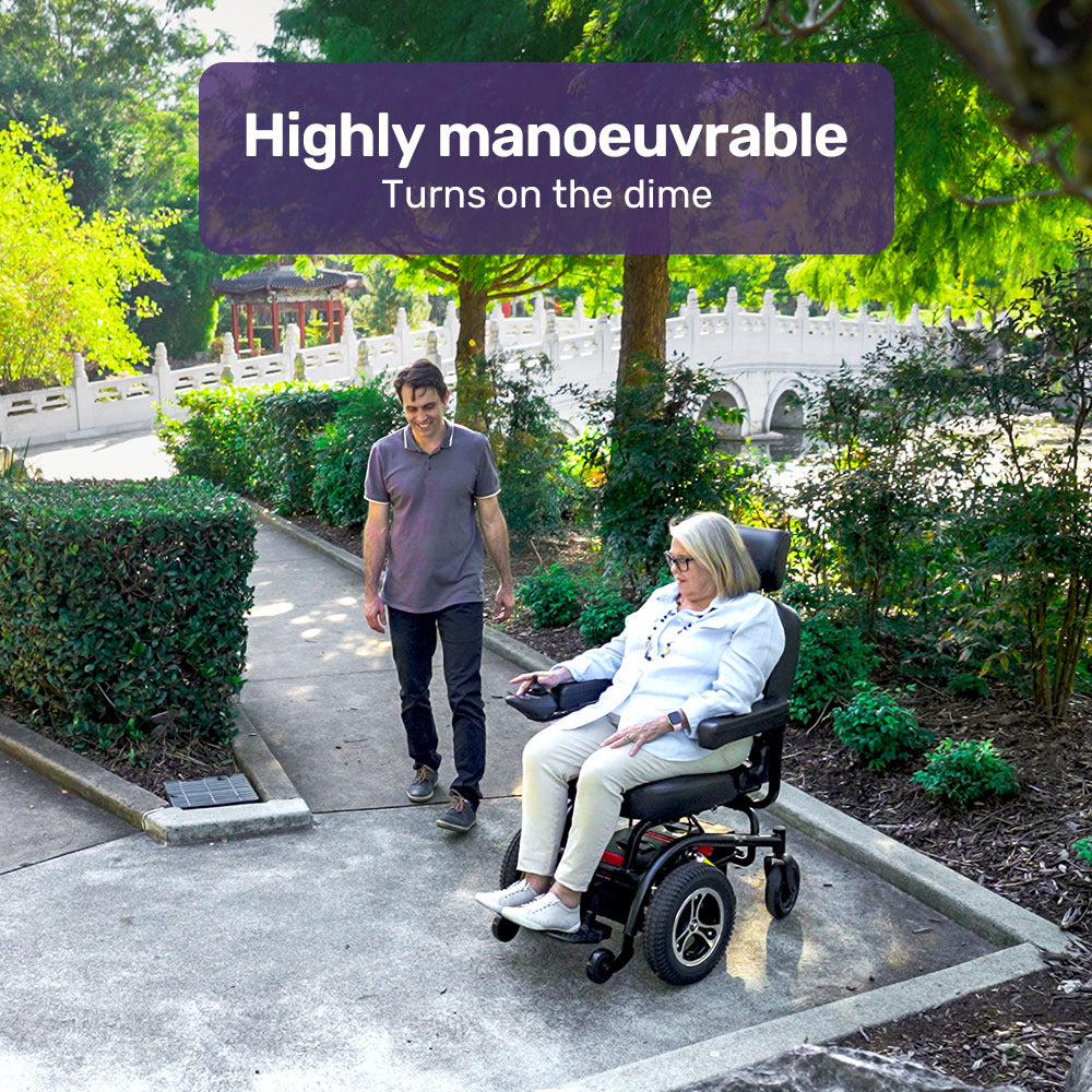 Electric Wheelchair with 35km Range, Comfort Seat, Front-Wheel Drive