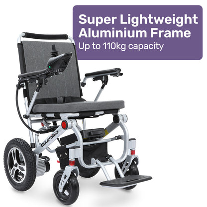 Compact & Lightweight Electric Wheelchair, Aluminium Frame, 23kg, 110kg Capacity