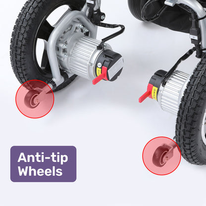 Compact & Lightweight Electric Wheelchair, Aluminium Frame, 23kg, 110kg Capacity