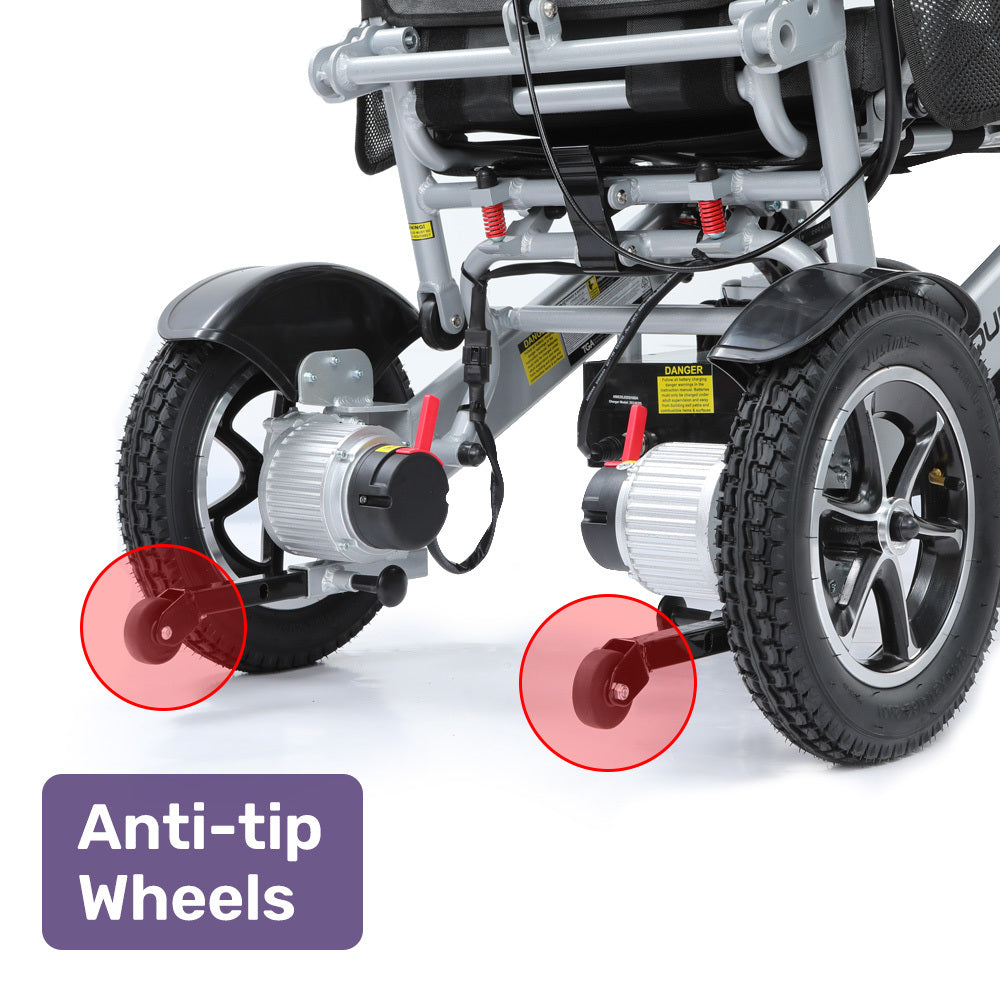 Folding Electric Wheelchair with Recline, Aluminium Frame, 12-15km Range