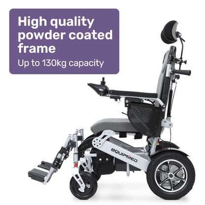 Folding Electric Wheelchair with Recline, Aluminium Frame, 12-15km Range