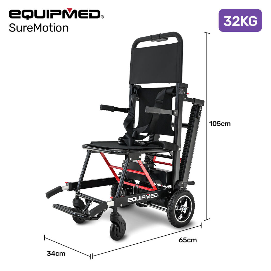 Electric Stair Climbing Wheelchair, 169kg Load Capacity, 46 Steps/min, Aluminium Alloy, Foldable