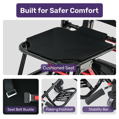 Electric Stair Climbing Wheelchair, 169kg Load Capacity, 46 Steps/min, Aluminium Alloy, Foldable
