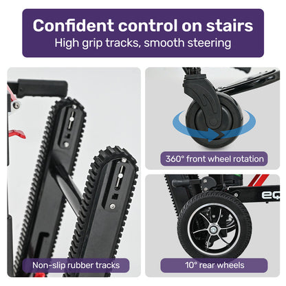 Electric Stair Climbing Wheelchair, 169kg Load Capacity, 46 Steps/min, Aluminium Alloy, Foldable