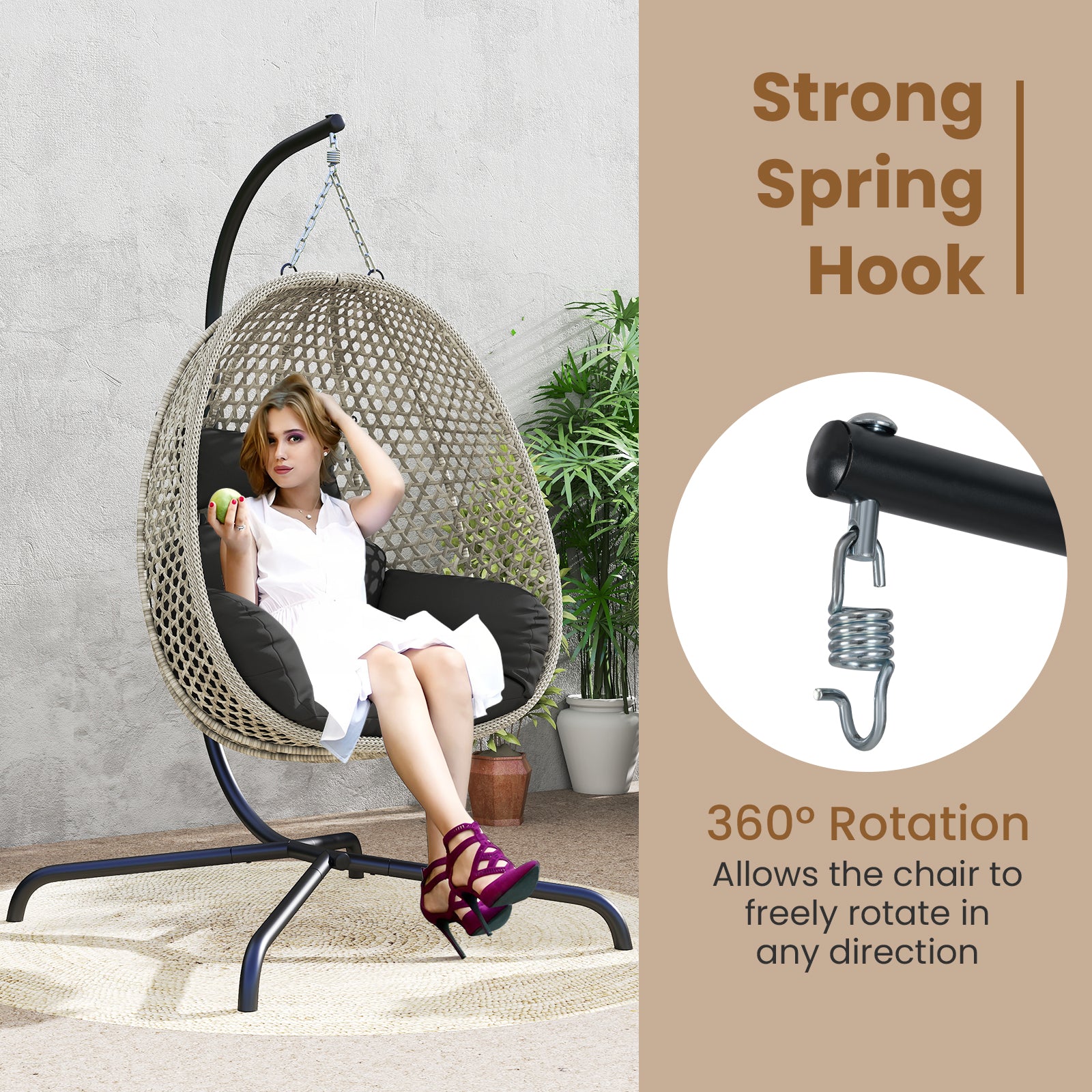Hammock C-Stand Hanging Chair Stand Only for Indoor and Outdoor