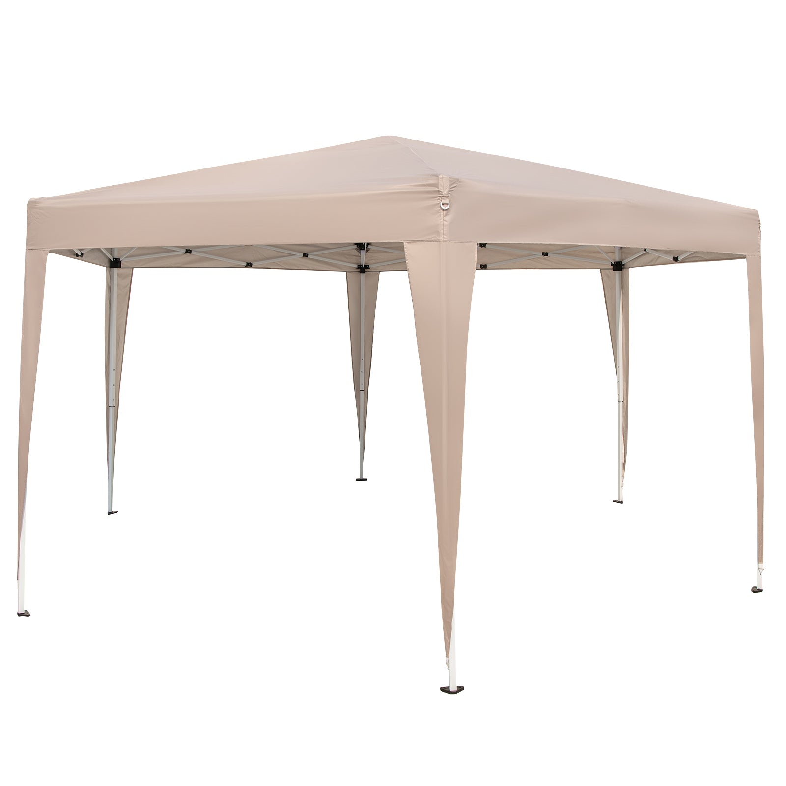 4 x 3.5 m Height Adjustable Hexagonal Pop-Up Canopy Tent with Dressed Legs-Khaki
